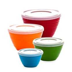 BINO Plastic Mini Prep Bowls with Lids Set - Plastic Bowl Set Prep Bowls for Kitchen
