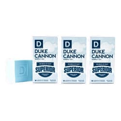 Duke Cannon Supply Co. Duke Cannon Big Brick of Soap - Superior | 10 oz | Triple Milled, Fresh Water & Neroli Scent | 3x Larger Bar | Supports U.S. Veterans, 3-Pack