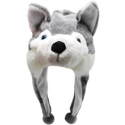 Veryrich Plush Hats, Super Soft Warm Hat Animal Hats, Funny Hat, Cozy Winter Hat Novelty Party Cap for Kids Girls Boys - One Size (Husky Hat)