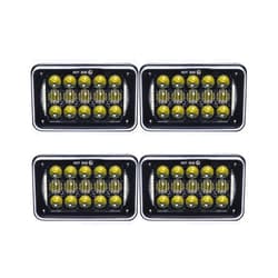 COWONE 60W 4X6 inch Rectangular LED Headlights for H4651 H4652 H4656 H4666 H6545 Freightliner Kenworth Peterbilt International Volvo Sterling Western Star Mack Headlamp (4Pcs)