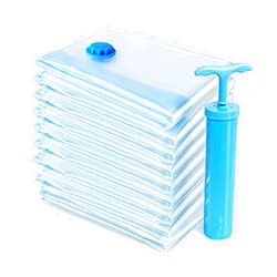 Basmile Vacuum Storage Bags Space Saving Bags for Comforters Clothes Pillow Bedding Blanket Storage, Free Travel Hand Pump Included (4 Pack - 2 Jumbo + 1 Large + 1 Medium)