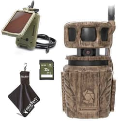 Stealth Cam Revolver 36MP Trail Camera with 1080P HD Video at 30 FPS, 0.4 Sec Trigger Speed, 360° Panoramic View, Built-in GPS, Verizon/AT&T Cellular, 32GB SD Card, Cloth, and Solar Panel