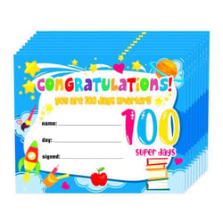 FaCraft 30PCS 100th Day of School Award Certificates for Kids 100 Days Smarter Certificate 100th Day Recognition Award Certificates Gifts for Kids Students Teacher Kindergarten School Classroom Party