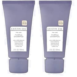 Kristin Ess Hair The One Purple Shampoo Mini Travel Size - Toning for Blonde Hair - Neutralizes Brass + Yellow Tones, Shine Restoring, Sulfate, Silicone and Paraben Free, Color Safe + TSA-Approved
