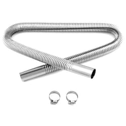 QWORK Air Heater Exhaust Pipe, 2.5cm/1 in ID x 100cm L Stainless Steel Parking Air Heater Exhaust Pipe Air Heater Fuel Tank Diesel Gas Vent Hose
