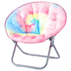Urban Lifestyle Micromink Saucer Chair, Rainbow Tie Die