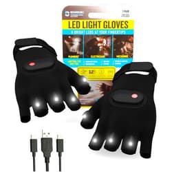 Klear Concepts 8-Light LED Flashlight Gloves for Men and Women, Open Palm Fingerless Gloves, Rechargeable Flashlight with 3 Modes, Work Light for Electricians, Fishing Tools, Camping Essentials