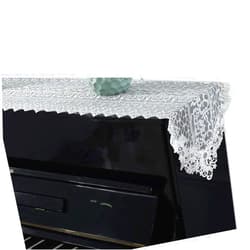 ZAYING Piano Cover Cloth Lace Fabric Decorative Dust-Proof Cloth for Upright Vertical Piano Top Cover