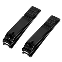 Aogeili Nail Clippers Set, Sharp Stainless Steel Fingernail and Toenail Clippers, Black Nail Cutter, Large and Large 2 Piece Set. (Large/Large)