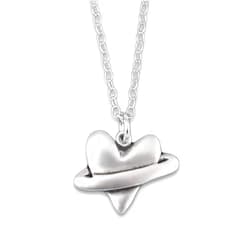 Mark Poulin Sterling Silver Planet Heart Necklace on 16
