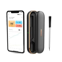 INKBIRD Wireless Meat Thermometer INT-11P-B, Bluetooth Meat Thermometer Wireless for Grilling Smoking, IP67 Waterproof Smart Meat Probe for BBQ Grill Smoker Rotisserie Rechargeable Box Gifts for Men