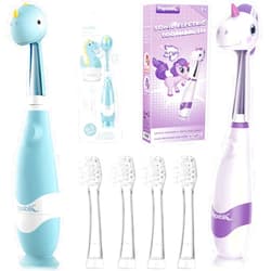 Papablic Toddler Sonic Electric Toothbrush with Covers for Babies and Toddlers Ages 1-3 Years, Debby Bundle with Arya