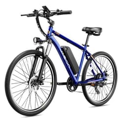 Jasion EB5 Electric Bike for Adults with Peak 500W Brushless Motor, 40Miles 20MPH Commuting Electric Mountain Bike with 360Wh Removable Battery, 7-Speed, 26