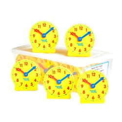 hand2mind Mini Geared Clock, Telling Time Teaching Clock, Learn to Tell Time Clock, Analog Learning Clock, Clock for Kids Learning to Tell Time, Teaching Time Classroom Clock (Set of 24)