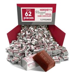 CHAIN & JO SWEETS Hershys Nuggets Dark Chocolate Candy - 1.5 Pound Approx 62 Count - Bulk Candy Individually Wrapped Snacks - Ideal for Chocolate Gift Box - Dark Chocolate Holiday Candy & Chocolate Bars Gift Candy - Nuggets Dark Chocolate Ideal Snacks For Adults & Kids
