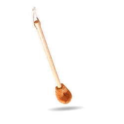 Worldfront Naturals Toilet Bowl Brush - Natural Coconut Fiber Golf Head & Long Wooden Handle for Effective Cleaning for Bathroom Toilet - Eco-Friendly & Durable - 2 Pack Brushes with 2 Wall Hooks