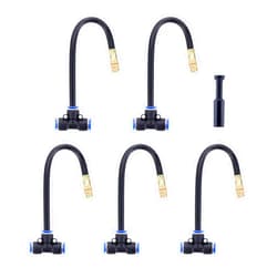 CozyCabin 5 Pcs Brass Misting Nozzle Tees with 7.9 inch 360° Upgraded Design Adjustable Misting Sprayer Head for Outdoor Cooling System Patio Misting System