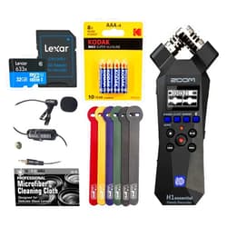 The Imaging World Zoom H1essential Stereo Handy Recorder with 32-Bit Float, Portable, for Musicians, Podcasters, Filmmakers with 32GB MicroSDHC Card and Adapter, Professional Lavalier Microphone + Bundle