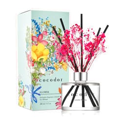 Cocod'or COCODOR Flower Reed Diffuser set / 6.7oz / Lovely Peony/Scent Diffuser with Sticks Home Fragrance Reed Diffuser for Bathroom Shelf Decor