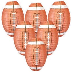 Just Artifacts Decorative 8-Inch Football Paper Lanterns (6pcs)