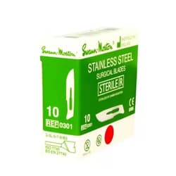 Swann-Morton #10 Sterile Surgical Blades, Stainless Steel [Individually Packed, Box of 100]