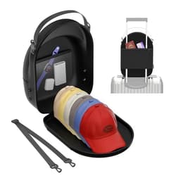 CLESOO Travel Hat Case - Hard Hat Case for Baseball Caps with Removable Storage Bag - Lids Cap Organizer Holder with Adjustable Shoulder Strap for Traveling & At-Home Storage