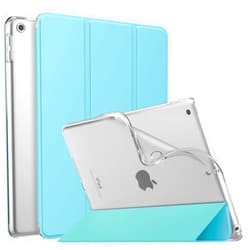 MoKo Case for iPad 9th Generation 2021/ iPad 8th Generation 2020/ iPad 7th Generation 2019, Soft Frosted Back Cover Slim Shell Case with Stand for iPad 10.2 inch,Auto Wake/Sleep, Glacier Lake Blue