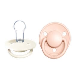 BIBS Pacifiers - De Lux Collection | BPA-Free Baby Pacifier | Made in Denmark | Set of 2 Ivory/Blush Color Premium Soothers | Size One Size