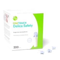 OneTouch Delica Safety - Lancing Devices for Diabetes Testing - Disposable Diabetic Blood Sugar Testing Tools - 200 Units