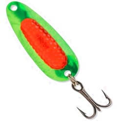 Blue Fox 7/8-Ounce Rattlin' Pixee Spoon, Holographic Lime/Orange Insert