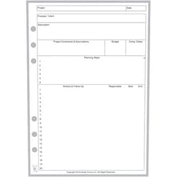 Handy Forms A5 Size Project Planner, Sized and Punched for 6-Ring A5 Notebooks by Filofax, LV (GM), Kikki K, TMI, and Others. Sheet Size 5.83