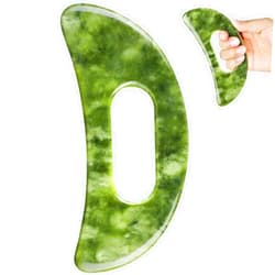 CekPo Jade Stone Large Gua Sha Massage Tool, Gua Sha Body Tool with Hand Grip, Muscle Scraping Massage Tools,Lymphatic Drainage Massager,Body Sculpting Anti Cellulite Tools for Man Women