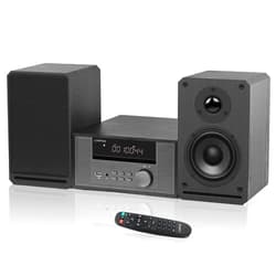LONPOO Home CD Stereo Shelf System,100W Hi-Fi Bookshelf Speskers System (CD Player, FM Radio, Wireless Bluetooth, USB Playback, AUX, Headphone Jack)