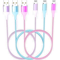 ShSiXin iPhone Charger Lightning Cable 3Pack 6ft Colored Nylon Braided USB Charging Cord Premium Apple MFi Certified for iPhone 14 13 12 11 SE XS PRO Max XR X S 8 7 6 5 Plus