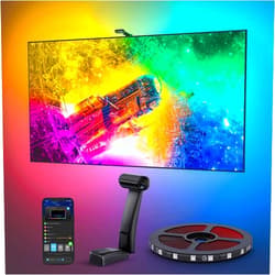 Govee Envisual TV LED Backlight T2 with Dual Cameras, 11.8ft RGBIC Wi-Fi LED Strip Lights for 55-65 inch TVs, Double Strip Light Beads, Adapts to Ultra-Thin TVs, Smart App Control, Music Sync, H605C