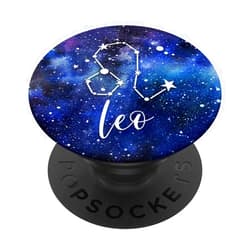 Astrology Gifts by Vine Mercantile Leo - Cool Blue Astrological Horoscope Zodiac Sign PopSockets PopGrip: Swappable Grip for Phones & Tablets