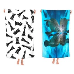 Epushow 1pc Chess Beach Towel 1pc Lovely Manatee Lovers Kiss Beach Towel