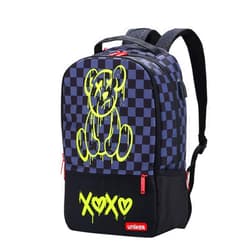 UNIKER Laptop Backpack with USB Port,Graffiti Backpack for Work,Cartoon School Backpack,Designer Laptop Backpack for 15.6 Inch,Black Bear