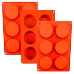 Palksky (3 Pcs) Round Cylinder Candy Mold/Chocolate Cover Cookie Mold for Sandwich Cookies Muffin Cupcake Brownie Cake Pudding Jello(Random Color)