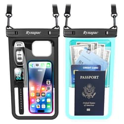 Rynapac 2 Pack Waterproof Phone Pouch - 10in Waterproof Phone Case with Lanyard, IPX8 Cellphone Dry Bag Beach Essentials for iPhone 16 15 14 Pro Max, Galaxy S25 S24 S23 Ultra, Cruise Ship Essentials