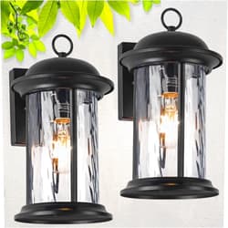 Brilvibera Outdoor Light Fixture 2 Pack, Exterior Waterproof Wall Sconce Light Fixtures, Outdoor Wall Lighting with Clear Glass Shade, Anti-Rust Porch Lights for Outdoor with E26 Socket