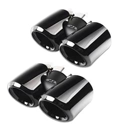 TINKI Stainless Steel Car Exterior Pipe Throat Exhaust Outputs Tail Cover Trim for Land Rover Defender 90 110 2020 2021 2022 Car Accessories (Glossy Black)