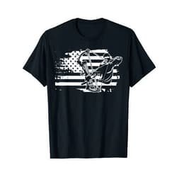 Buck & Arrow Bow Hunting Gear, Gifts and Apparel Compound Bow Hunting Gear Retro American Flag Mens Archery T-Shirt