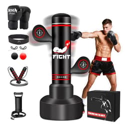 JUOIFIP Upgraded Heavy Freestanding Punching Bag for Adults Teens, 70” Standing Punching Bag Kicking Bag Heavy Bag, Women Men Kickboxing Bags for Training MMA Fitness Home Gym