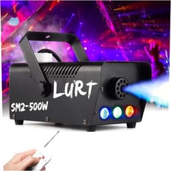 LURT Fog Machine Auto Smoke LURT LED Light 500W Mini Wireless Remote Control Mode Portable for Parties Outdoor Halloween Wedding Stage Effect Indoor Disco and Disinfection 2500CFM Fuse Protection