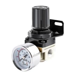 SNS Low Pressure Air Regulator Air Compressor Pressure Regulator With Bracket and Gauge Female Thread 1/4 NPT Adjustable AR2000-N02 (0-40 PSI)