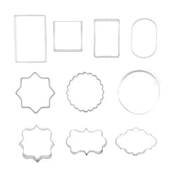 MOLDTAS 10 PCS Plaque Frame Cookie Cutters Set Fondant Tiles Biscuit Cutter Molds for Cookie Fruit Shapes