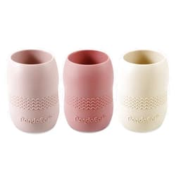 PandaEar 3 Pack Silicone Cups for Baby 6-12 Months| Open Tiny Cups Toddler Sippy Cups| Unbreakable Durable Silicone Training Cup Weaning Water Drinking Cup