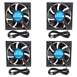 AITRIP 4PCS 80mm USB Fan 5V Brushless 8025 80x25mm for Cooling DIY PC Computer Case 3D Printer CPU Coolers Radiators