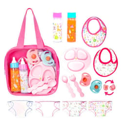 fash n kolor My Sweet Baby Disappearing Doll Feeding Set - Doll Feeding Set | Set Includes 2 Bottles, 4 Pcs Doll Diapers Doll Underwear and 2 Pcs Doll Bibs and 2 Pacifier (13 pc Set)
